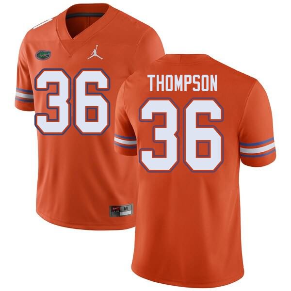 NCAA Florida Gators Trey Thompson Men's #36 Jordan Brand Orange Stitched Authentic College Football Jersey BZR0264RU